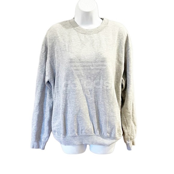 adidas Tops - Adidas Grey on Grey Pullover Crewneck Sweatshirt Size Medium